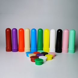 100 Sets Colored Essential Oil Aromatherapy Blank Nasal Inhaler Tubes Diffuser With High Quality Cotton Wicks DH9877