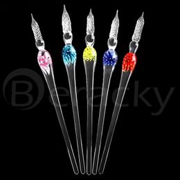 Free DHL!!! New Glass Dabber Tool With Built-In Flowers Heady Dabber Smoking Accessories For Quartz Banger Glass Oil Rigs Water Bongs Pipes