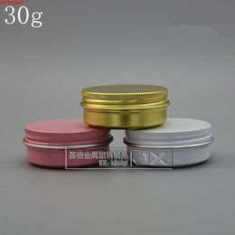 Free Shipping 30g/ml Pink White Golden Aluminum Empty Lucifugal Flat Bottle Jar Cream Eye Gel Cosmetic Containershigh qualtity