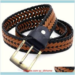 Belts & Aessories Aessoriesdual Colour Vintage Handmade Braided Hollow Casual Men Women Fashion Luxury Designer Belt Pin Buckle 110Cm Drop De