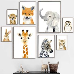 Diy Diamond Painting Cartoon Elephant Zebra Bear Owl Giraffe Wall Art Full Drill Embroidery Nordic Baby Kids Room Decor Gift