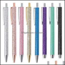 Writing Business & Industrialluxury Bling Metal Ballpoint Pen 1.0Mm Glitter Oil Flow Pens Office Supplies School Stationery Drop Delivery 20