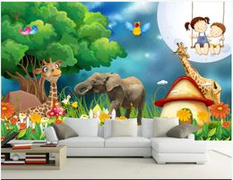 Custom photo wallpaper 3d murals Beautiful forest cartoon animal children's room mural wall papers home decoration