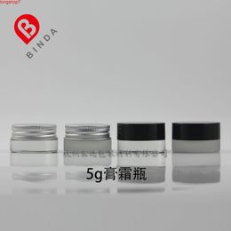 20pcs 5g Mini Small clear frosted glass cream make up jar with Aluminium lids plastic 5ml cosmetic packaging jarhigh quatity