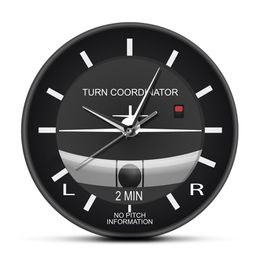 Aviation Classic Silent Non Ticking Wall Clock Aircraft Cockpit Style Face Wall Clock Airplane Instrument Timepiece Pilots Gift 210310