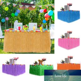 Hawaiian Party Table Skirt Hawaii Party Tropical Decor Wedding Happy Birthday Summer Luau Beach Party Decor Table Skirt Grass