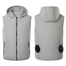 Summer Fan Equipped Clothing UV Resistant Cooling Vest For Men 5V USB Powered Air Conditioned Coat Sleeveless 210925