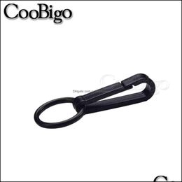 14.5mm Plastic Safety Loose Leaf Hinge Snap O Ring for Key Chain Backpack Black