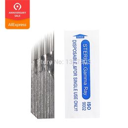 100 Pcs 3 rows Line 16Pin Needle Permanent Eyebrow Makeup Blades For Microblading Pen Manual Embroidery 211229