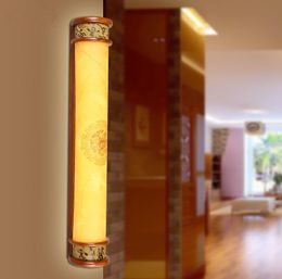 Wall Lamp Chinese Style Exquisite Carved Wood Frame Lamps Brief Warm Large LED For Bathroom&porch&stairs&mirror Front MYR061