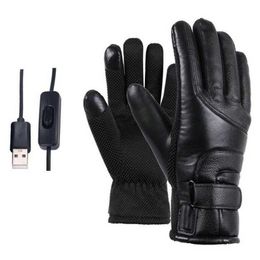 Winter Electric Heated Gloves Warmer USB Rechargeable Outdoor Motorcycle Mittens H1022