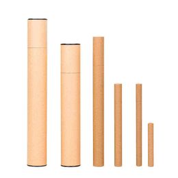 30pcs/Lot Multiple Size High Quality Brown Color Long Perfume Barrel, Lengthened Paper Tube Joss-Stick Craft Container H1231
