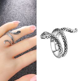 Cluster Rings European And American Retro Alloy Snake-shaped Men Women Universal Open Ring Personality Fashion Jewelry Gift