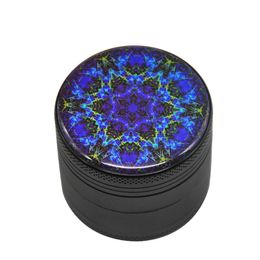 Four-layers Herbal Accessories DIA 50mm Colour flower of life grinders Aluminium alloy tabacco grinder for smoker