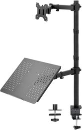 Laptop and 13 to 32 inch LCD Monitor Stand up Desk Mount, Extra Tall Adjustable Stand, Fits Laptops up to 17 inches (STAND-V012C)