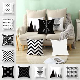 Cushion/Decorative Pillow Geometric Sofa Cushion Cover Polyester Throw Case Striped Dotted Grid Triangular Art Office