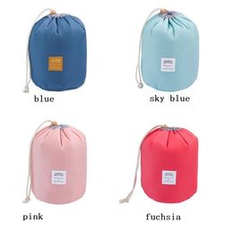 Mulheres preguiçoso Drawstring Saco Cosmético Redondo Viagem Makeup Bag Organizador Compõem Caso Bolsa de Armazenamento Beleza Beleza Caso