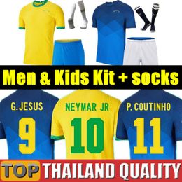 kinder-brasilien-fußball-trikot
 Rabatt Brasilien Fußballtrikots 2020 Brasilien Fußballtrikot gesetzt COUTINHO FIRMINO JESUS 2021 Männer Frauen Kinder-Kit Uniformen