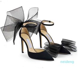 Elegant spring summer Aveline 100 bow-trimmed sandals high heels Fruit sisters concert queen Modelling brand Ankle Strap Stiletto Wedding #85