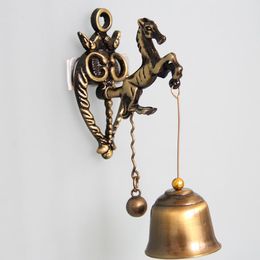 Decorative Objects & Figurines Retro Room Decoration Nostalgic Animal Doorbell Metal Iron Bell Wind Chime Feng Shui Wall Hanging Home