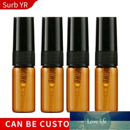 Wholesale 3ML Portable Brown Glass Perfume Bottles Plastic Atomizer Contenitori Cosmetic Vial For Essential Oil