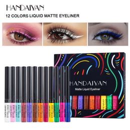 Handaiyan Coloured Liquid Eyeliner Set Rainbow Eyeliners Sets 12 Colours Fast Dry Easy to Wear Eyes Makeup
