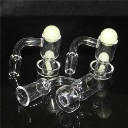 Quartz Banger 20mmOD Smoking Nails With Glass Marbles & 2pcs 6mm Ruby Terp Pearls 45&90 Degrees For Water Bongs Dab Rigs