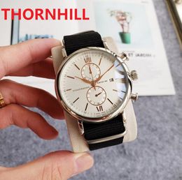 all sub dials working watches 44mm japan quartz movement men nylon fabric strap waterproof big designer classic wristwatches reloj de lujo