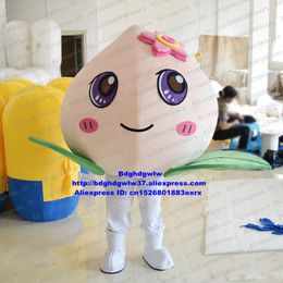 Mascot Costumes Juicy Peach Prunus Persica Fruit Mascot Costume Adult Cartoon Character Anniversary Celebrations Image Promotion zx1309