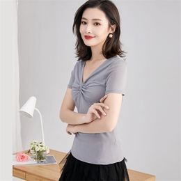 New Summer Women Short Sleeve Cotton Tshirts Fashon Causal Ladies Cotton Tshirts 210315