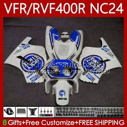 Motorcycle Body For HONDA RVF400R RVF400 R VFR400R 87 88 Bodywork 78No.91 NC24 V4 RVF VFR 400 VFR400 R 400RR VFR 400R 1987 1988 VFR400RR Lucky blue 87-88 Fairing Kit