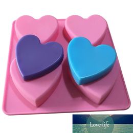 4 Cavity Handmade Silicone Soap Mould Heart 3d Craft Soap Making For Candle