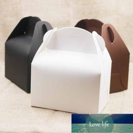 Gift Wrap 10pc lot Large Kraft Paper Box Gifts With Handle Weddingcandy White Cardboard Cake Black Cupcake For Package Gifts1 Factory price expert design Quality