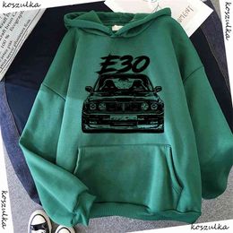 Autumn Winter E30 Car Hoodies Fashion Mens Stylish Design Hooded Sweatshirts Hoody Men Green Hip Hop Harajuku Hoodie 210813