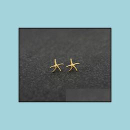 Stud Earrings Jewelry Fashion Starfish Zinc Alloy Sier Plated Earring Marine Biological For Women Wholesale Drop Delivery 2021 Tcs0E