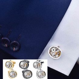 SAVOYSHI Mechanical Movement links for Mens Shirt buttons Functional Watch Mechanism Cuff Links Brand Jewellery