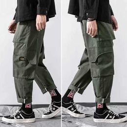 Men Multi-pocket Harem Hip Pop Pants Trousers Streetwear Sweatpants Hombre Male Casual Fashion Cargo Pants Men 3XL XXXL Y0927
