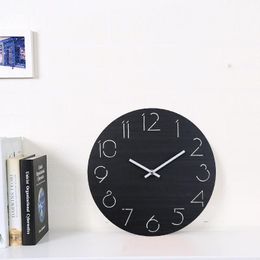 Wall Clocks Wooden Art Needle Brief Vintage Clock 30cm Power By Battery For Livingroom Study Decoration