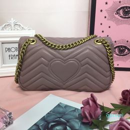 2022 handbags purse Lady Messenger Bags Fashion Love heart V Wave Pattern Satchel Shoulder Bag Chain single shoulder crossbody bags