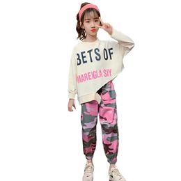 Clothes For Girls Blouse + Pants Teenage Clothing Camouflage Print Tracksuit Girl Spring Autumn Children's 210528