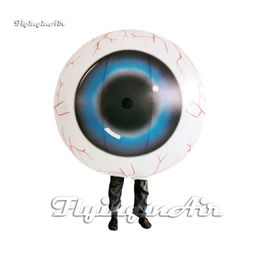 Circus Parade Performance Walking Inflatable Eyeball Costume 1.5m Eye Ball Replica Dress Wearable Blow Up Eyeball Suit For Halloween Decoration