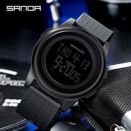 SANDA Men's Watches Ultrathin LED Electronic Clock Man Waterproof Women Digital Sport Watch For Men Wristwatch Relogio Masculino G1022