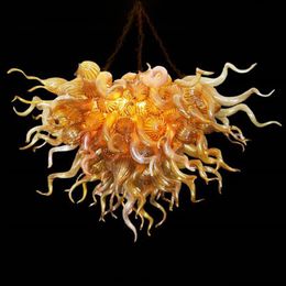 Chihuly Brown Glass Chandelier Lamp Home Decoration Modern Art Hand Blown Pendant Lighting Fixture LED Source Custom Made Chandeliers 32 or 36 Inches