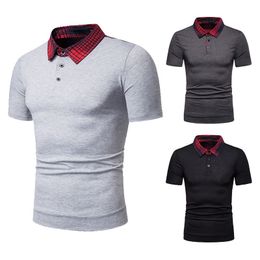 Polo Shirts Men New Summer Men Solid Colour Loose European Size Short Sleeve POLOT Shirt