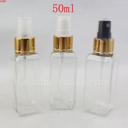 50ml Square Transparent Plastic Bottles With Fine Spray Pump,Empty Cosmetic Containers,Portable Travel Astringent Toner Bottlesgood qty