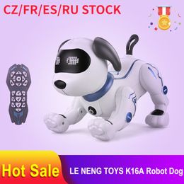 LE NENG TOYS K16A Electronic Animal Pets RC Robot Dog Voice Remote Control Toys Music Song Toy for Kids RC Toys Birthday Gift