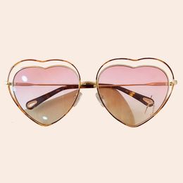 Luxury- Heart Women Fashion Sexy Sun Glasses Female Uv400 Mirror Sunglasses Lentes De Sol Mujer