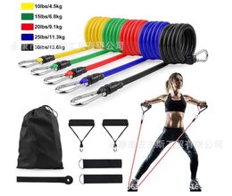 US STOCK 11Pcs/Set Latex Resistance Crossfit Training Exercise Yoga Tubes Pull Rope Rubber Expander Elastic Bands Fitness Equipment 299 X2