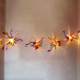 Multi Colour LED Hand Blown Glass Wall Mounted Lamp for Home Hotel Living Room Bedroom Art Decoration 12 by 16 Inches