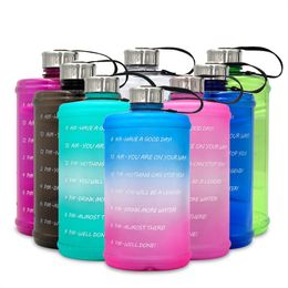2.2L Water Bottle with Time Marker Large Capacity Gym Sports Leakproof Drinking Bottles